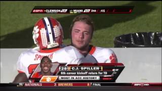 2009 Clemson vs Miami Spiller Kickoff Return