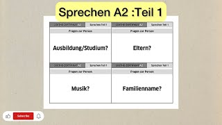 Sprechen A2 Teil 1