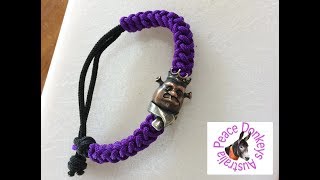 How to make a micro paracord bracelet with large bead.