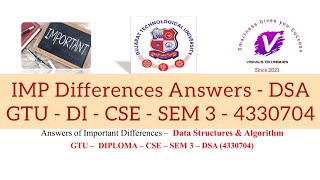 Answers of IMP Differences DSA 4330704 | Data Structures & Algorithm IMP Difference Answer | GTU IMP