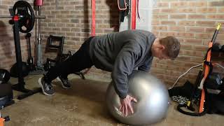 Isometric Chest Hold using a stability ball