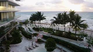 Armani Casa Sunny Isles Beach Cloudy Early Morning   May 2021 Aerial Stock Footage