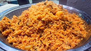 Veg tahari or pulao using vegetables and Soya Chunks meal maker.