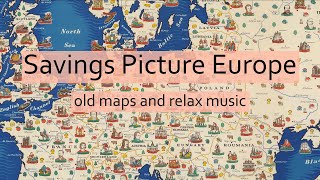 The National Savings Picture Map of the Continent of Europe 1945 year /  LoFi music / 1080[HD]