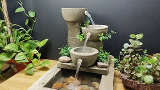 How to make Amazing awesome waterfall fountain water fountain at home