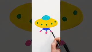 UFO Painting! Art for Kids  #shorts #painting #art #shortsvideo