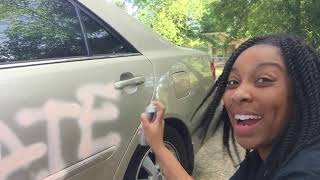 SPRAY PAINTING GRANDMOTHER’S CAR !!!!