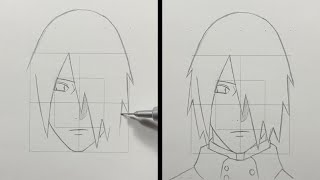 How to Draw Sasuke Uchiha Step by Step - Boruto