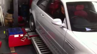 BMW e46 m3 Smg mss54 remap on dyno dynamics rolling road Bw