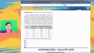 Enem PPL 2015 - SEMANA 17 (M1) - Rui Lima - Estatística: Médias