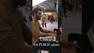 "CLOCKS" on PUBLIC piano (Coldplay cover) #shorts #piano #music #short #travel #public #train #share