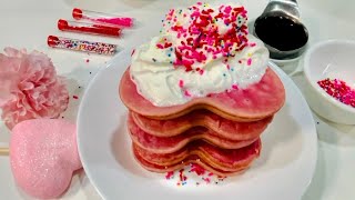 How To Make Valentines Pancake With Real Pink Colour Red DRAGON fruit 🫶🥳