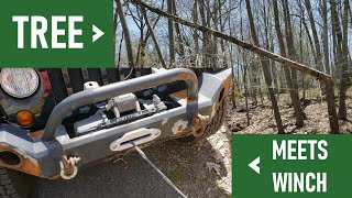 [QUICK FIX!] Pulling down a fallen tree with the Jeep winch