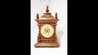 1901 German shelf musical clock by Gebrüder Junghans #AntiqueClocksDepot