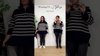 Wearing vs styling casual winter outfit