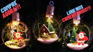 COMPRE AGORA!!! Kit 3 Bolas Natal LED Decorativas com Cenário Interno para Árvore