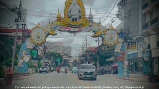 asia feature: from jomtien to na kluea, pattaya, on a tuktuk, thailand, 3 aug 2023@papa osmubal