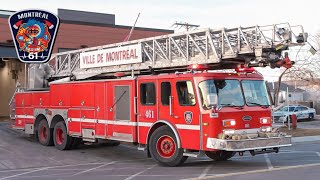 Oldest Truck in the Fleet Responds! Montréal Fire Department Pumper 261 (2096) & Ladder 461 (483)