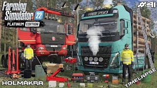 RESCUING BROKEN DOWN VOLVO FH16 LOG TRUCK | Forestry ON Holmakra | Farming Simulator 22 | Episode 41