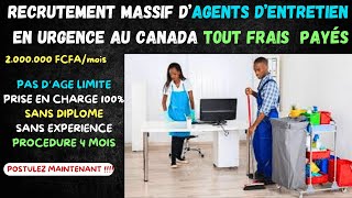 Etre recruté comme AGENT DE MENAGE au canada, sans expérience ni diplôme, salaire 2M FCFA/mois