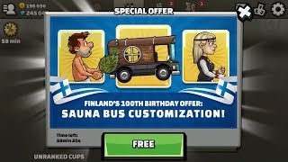 Hill Climb Racing 2/ Gameplay/ Episode #27 (Free Bundle: Sauna Bus Customization)