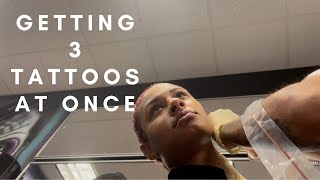 GETTING TATTED VLOG | 3 tattoos at once🥴 did they hurt?