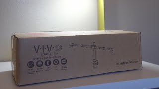 VIVO Dual Monitor Desk Mount Unboxing and Setup!!