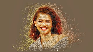 Portrait pen scribble sketch effect | Photoshop tutorial | ZENDAYA | Artisa 23