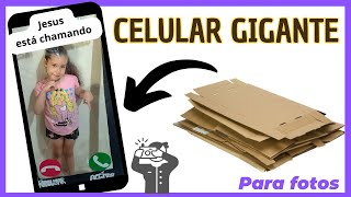 Telefone CELULAR gigante para fotos com Papelão  #ministerioinfantil @Juhlilas