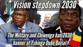 The Military and Chiwenga ban 2030 banner at Tshinga Dube Burial 🇿🇼