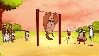 Rigby does a pull up