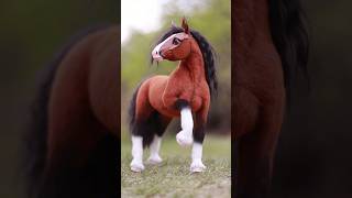 Bay horse handmade toy #horsedoll #poseableartdoll  #diy