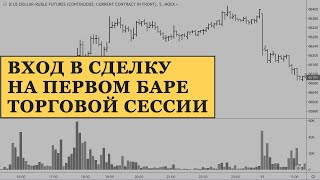 Торговля на первом баре с открытия рынка. Утренний гэп на фьючерсах Московской биржи