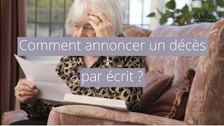 Comment annoncer un décès par écrit ?