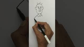 How to draw a cartoon man easy beginners #drawing  #cartoon  #shorts