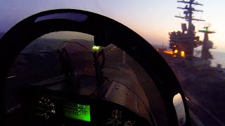 QUICK CLIP: F/A-18E Super Hornet Flies Over SUPERCARRIER USS Dwight D. Eisenhower In The Arabian Sea