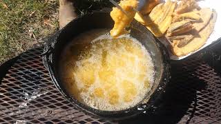 Southern Fried Catfish on a Camp Fire