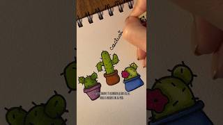 Cactusini amici per la pelle, nemici per la vita🌵 #asmr #drawing #tutorial #relax #cactus #disegno