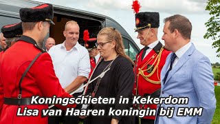 Koningschieten in Kekerdom. Lisa van Haaren koningin bij EMM.