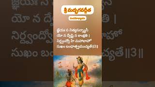 Sloka 3 chapter 5 Bhagavadvita with English & Telugu #shorts #devotional #bhagavadgita