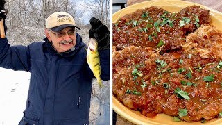 Fishing and Making Pizza Steak (it's low carb for heaven's sake)