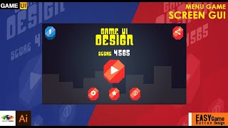 Adobe Illustrator | Creating super easy or minimal game ui Design (Mobile game design).