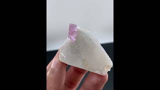 Pink Kunzite Crystal Positioned on White Albite Matrix from Afghanistan #kunzite #minerals #crystals