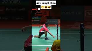 Aksi konyol Chico ketika melawan Jojo 😁😀😅 #shorts #badminton #chico #jojo please subscribe me 👇