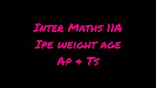 inter second year maths 2A chapter wise |weightage Ap and Ts @munnaboyofficial