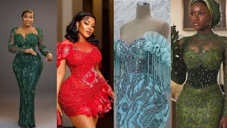 Stunning asoebi Lace Styles 2024 | Lace dress designs for Owambe | Ankara Styles