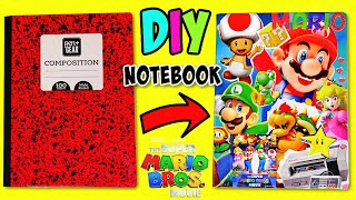 The Super Mario Bros Movie DIY Notebook with Luigi Peach Toad Bowser