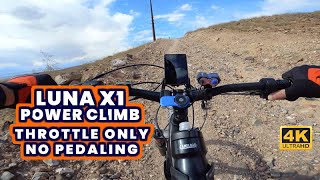 Luna Cycle X1 Power Climb Throttle Only No Pedaling | 770 ft Distance | 39° Slope