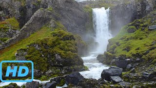 Pacifying Large Mountain Waterfall [2K]. Gentle, Mellow, Sleep, Relax, Meditative,Grounding, ASMR 5h