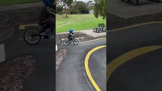 New pump track day #bmx #bikes #kidsvideo #crash #bmxlife #playground #bmxpark